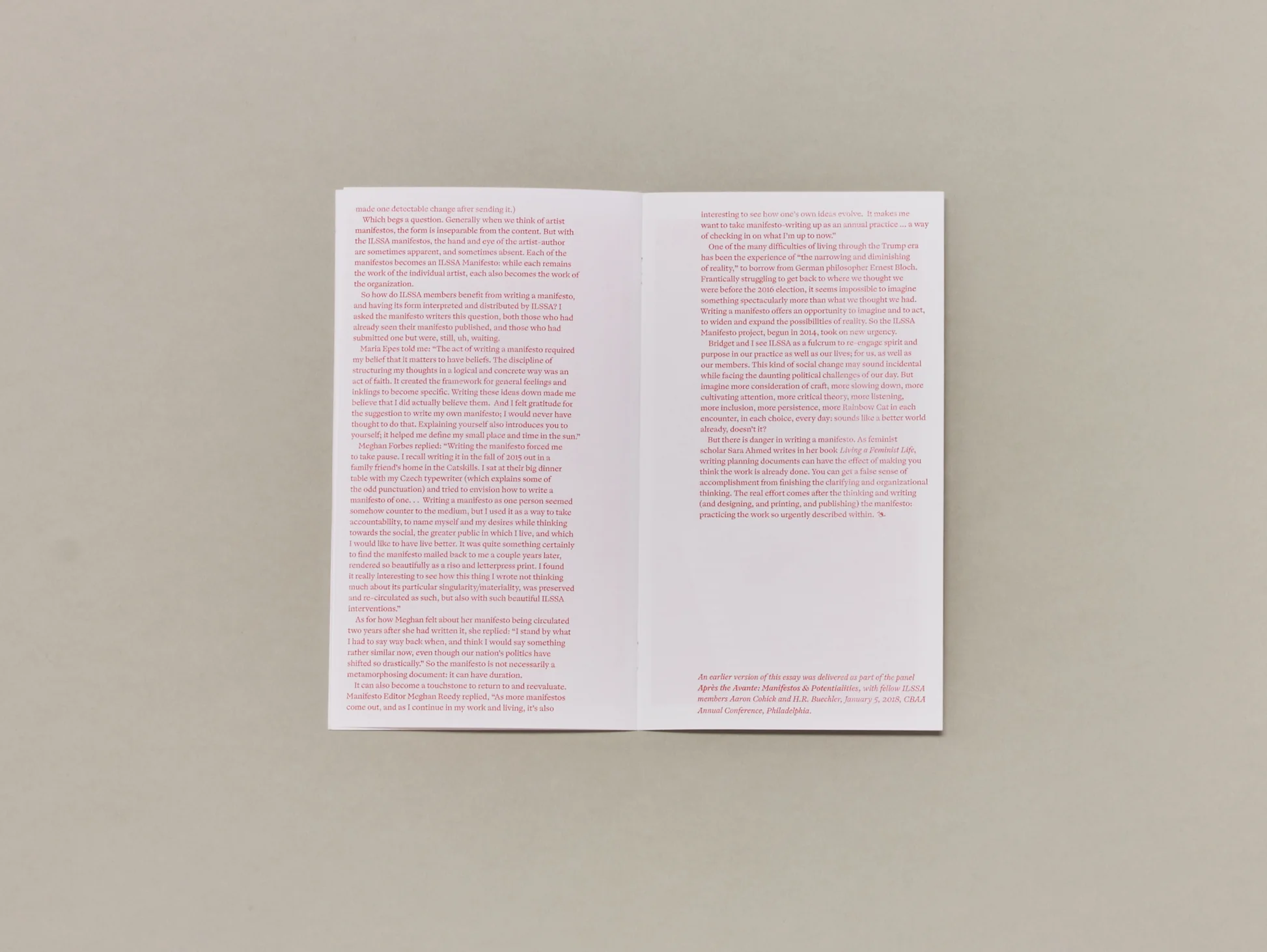 Image of Thinking What We Are Doing #2: Manifesting the Making (the ILSSA Manifesto Project)