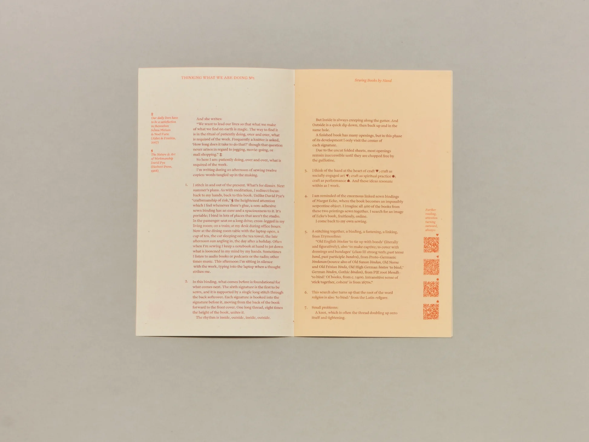 Image of Thinking What We Are Doing #1: Sewing Books by Hand