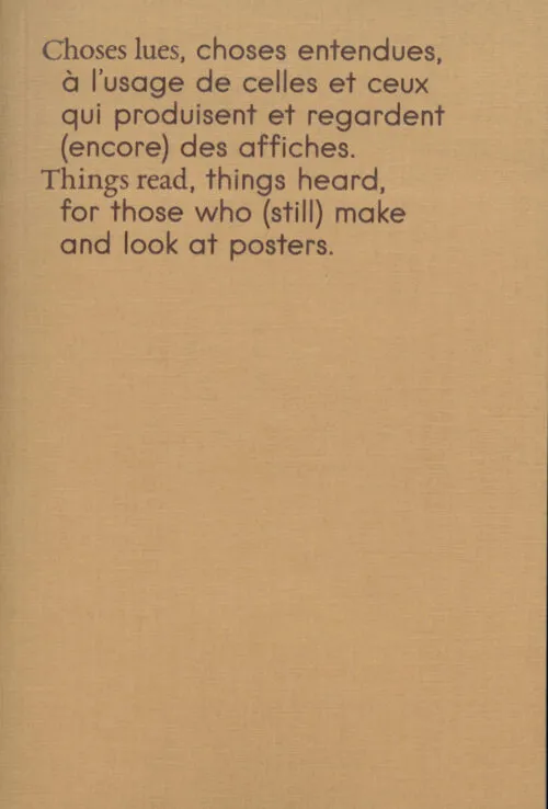 Cover Things read, things heard, for those who (still) make and look at posters