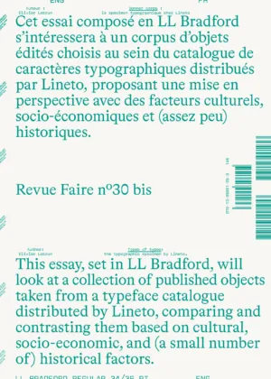 Revue Faire – To look at things #30 bis – Types of types: the typographic specimen by Lineto