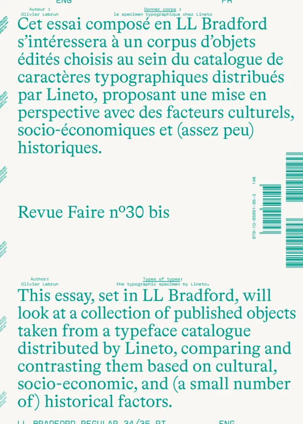 Revue Faire – To look at things #30 bis – Types of types: the typographic specimen by Lineto . Published by Editions Empire, 2026 Revue Faire – To look at things #30 bis – Types of types: the typographic specimen by Lineto . Published by Editions Empire, 2026
